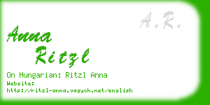 anna ritzl business card